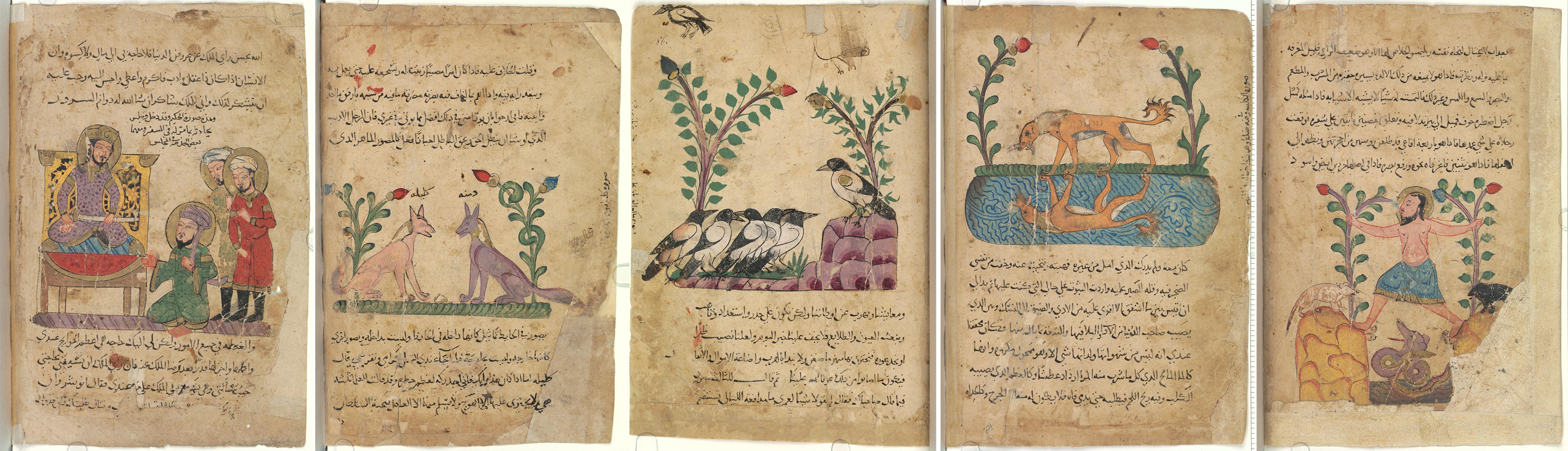 Illustrated pages from Kalila and Dimna
