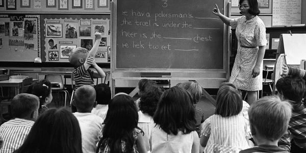 Historical photo of St. Louis kindergarten class
