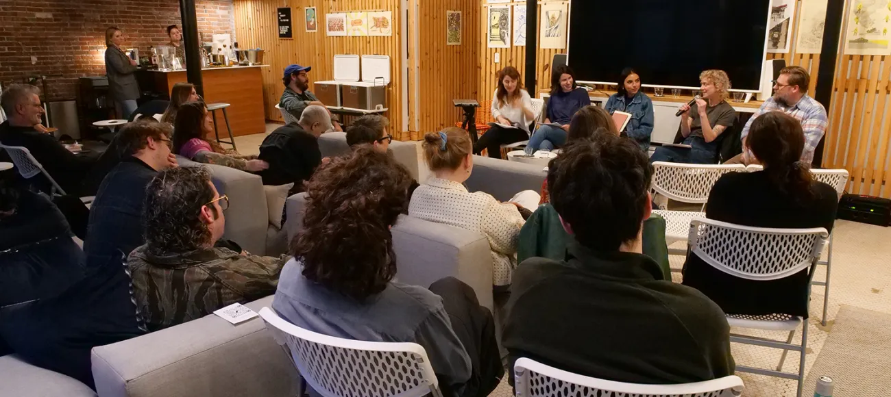 "Members of the WashU and St. Louis literary community celebrate the launch of TERN"