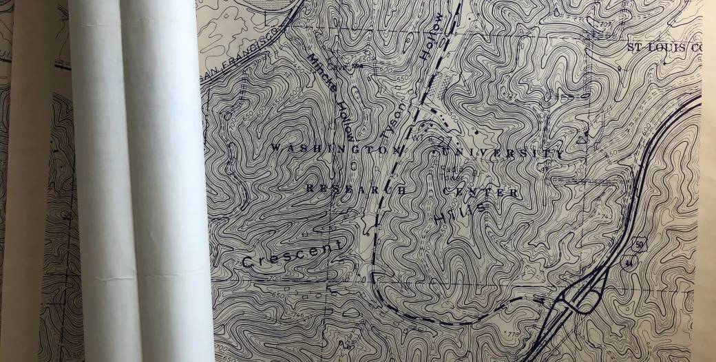 Topographical map of Tyson Research Center