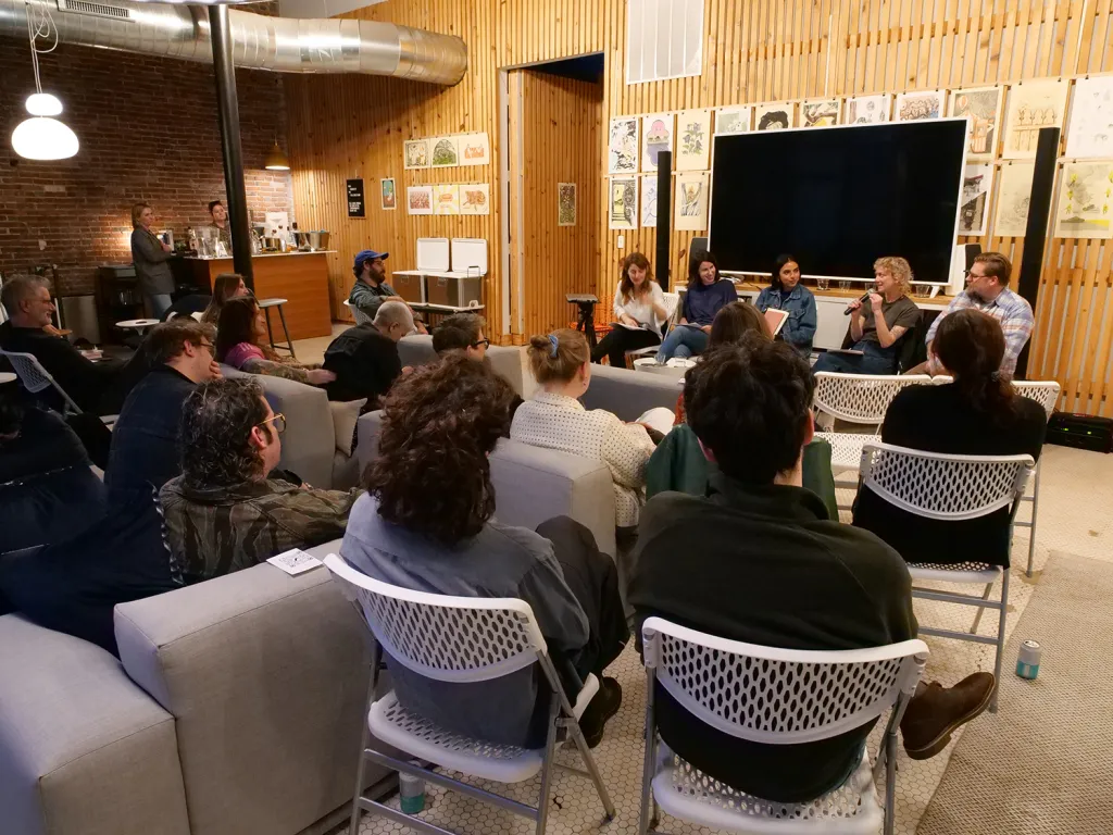 "Members of the WashU and St. Louis literary community celebrate the launch of TERN"