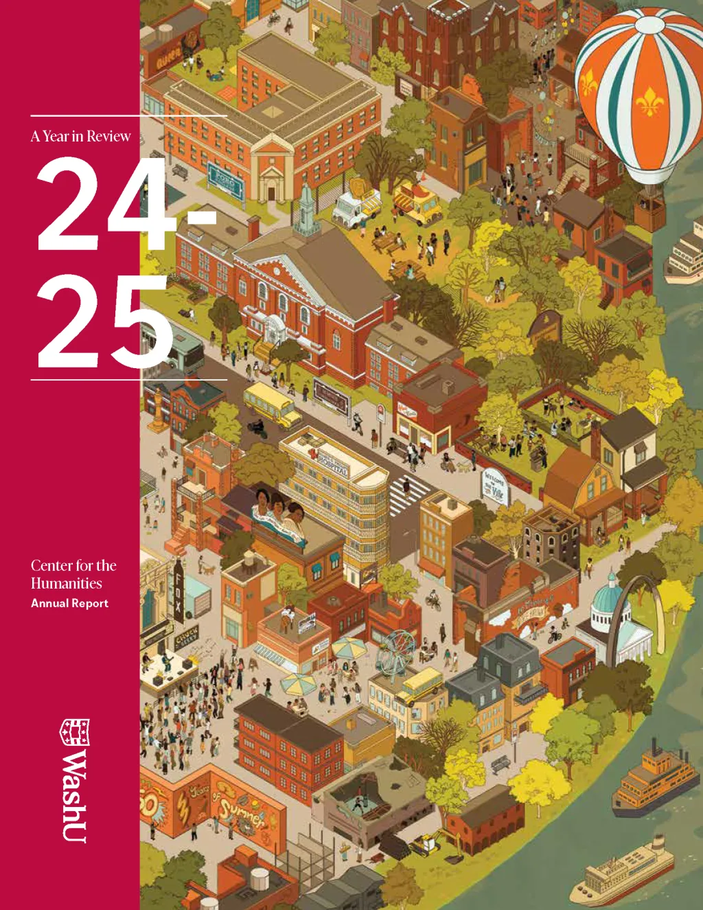 "hand drawn illustration of the buildings and community of The Ville neighborhood of St. Louis"