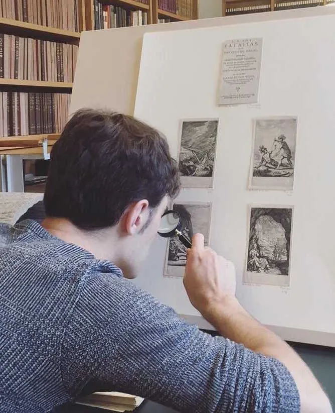 student working on project