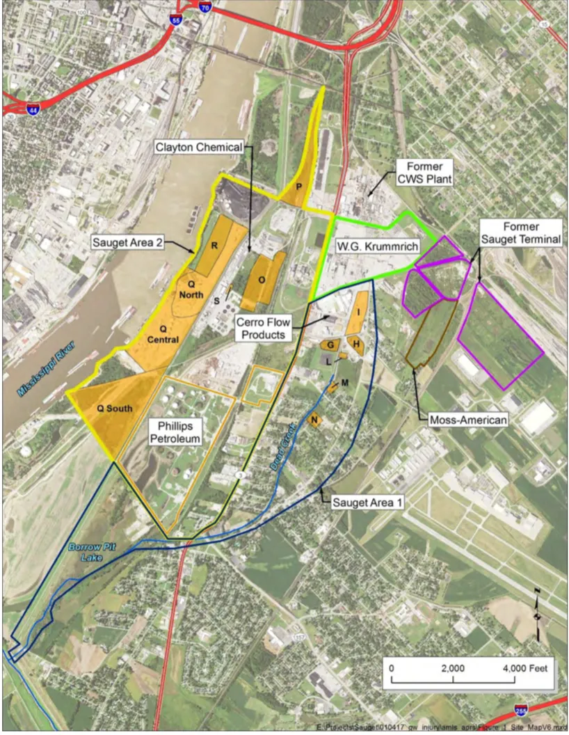 Figure 2. Sauget Area 1 and Area 2.63