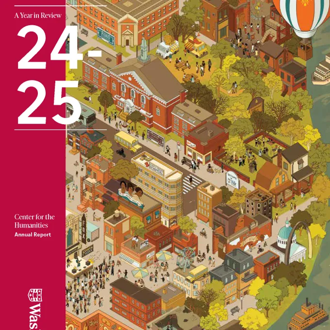 "hand drawn illustration of the buildings and community of The Ville neighborhood of St. Louis"