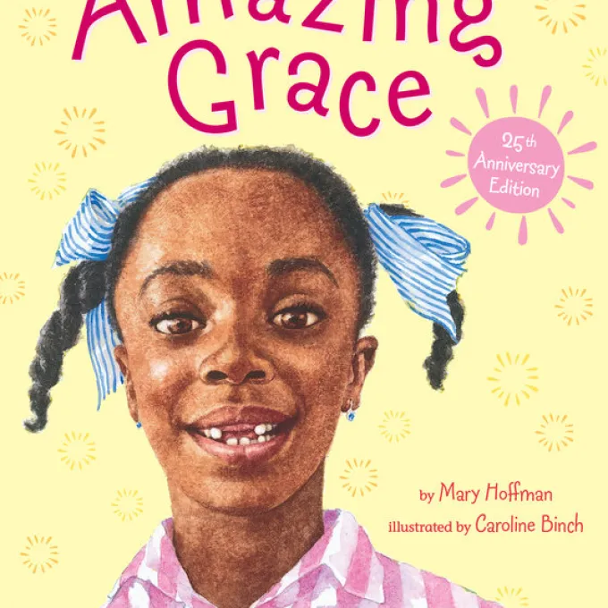 "illustration of a young Black girl in pigtail braids"