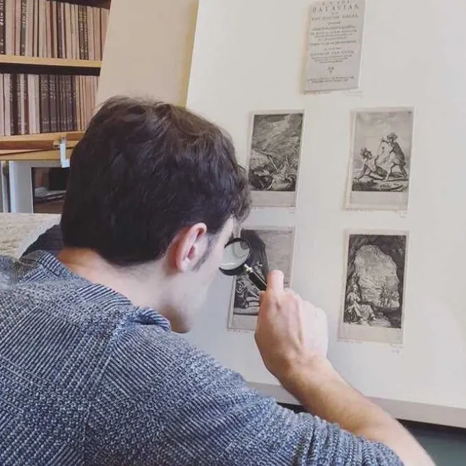 student working on project